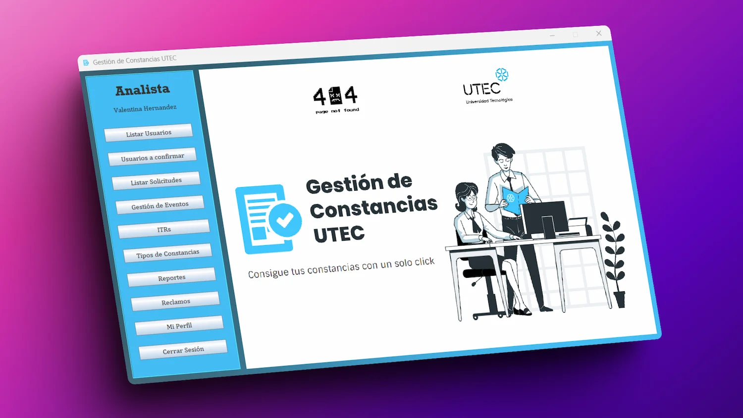 Proyecto Gestión de Constancias UTEC Desktop Version